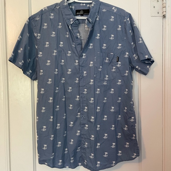 Blue Palm Vacation Button Down - Picture 1 of 4